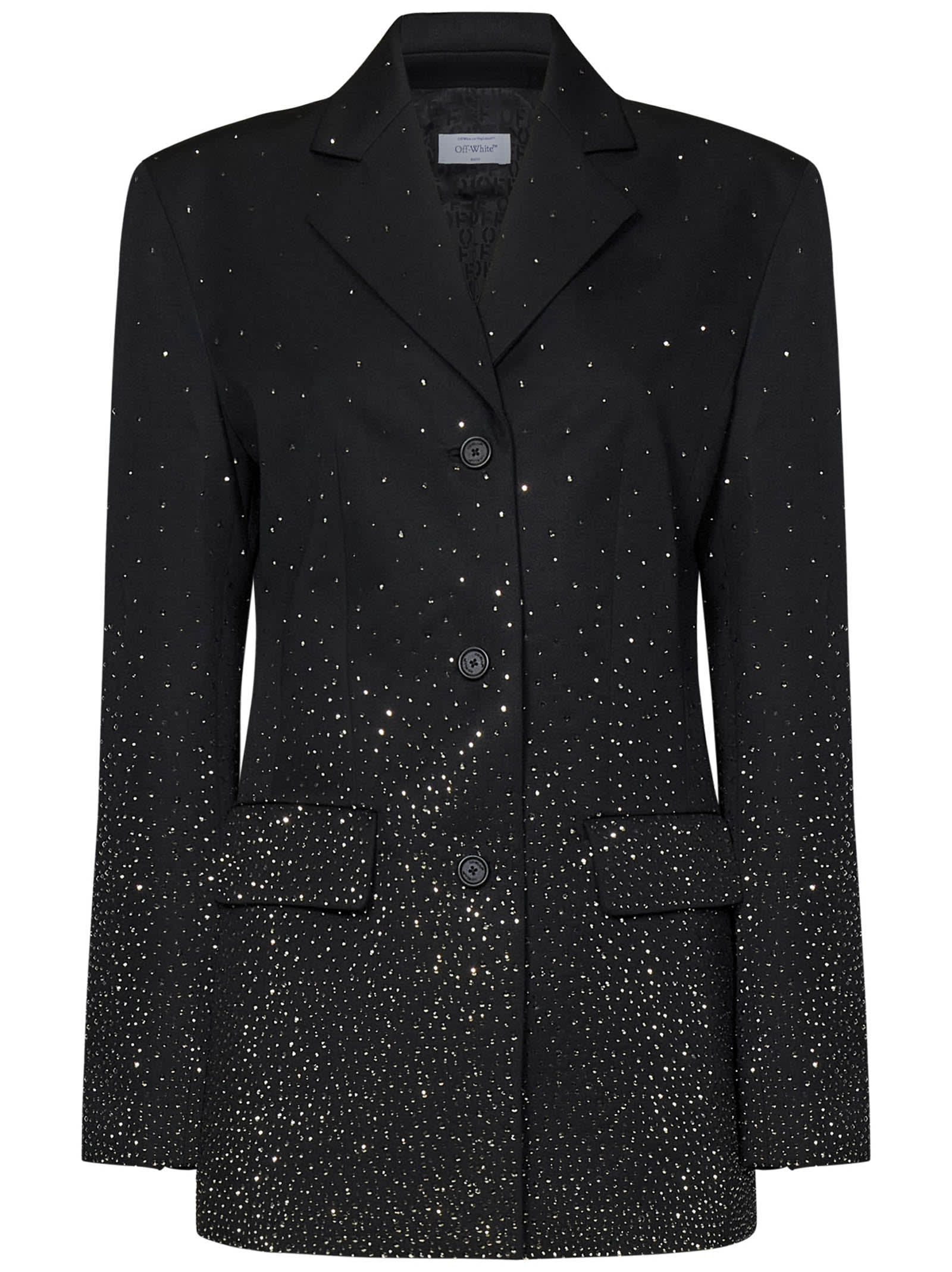 Bling single-breasted blazer - Black