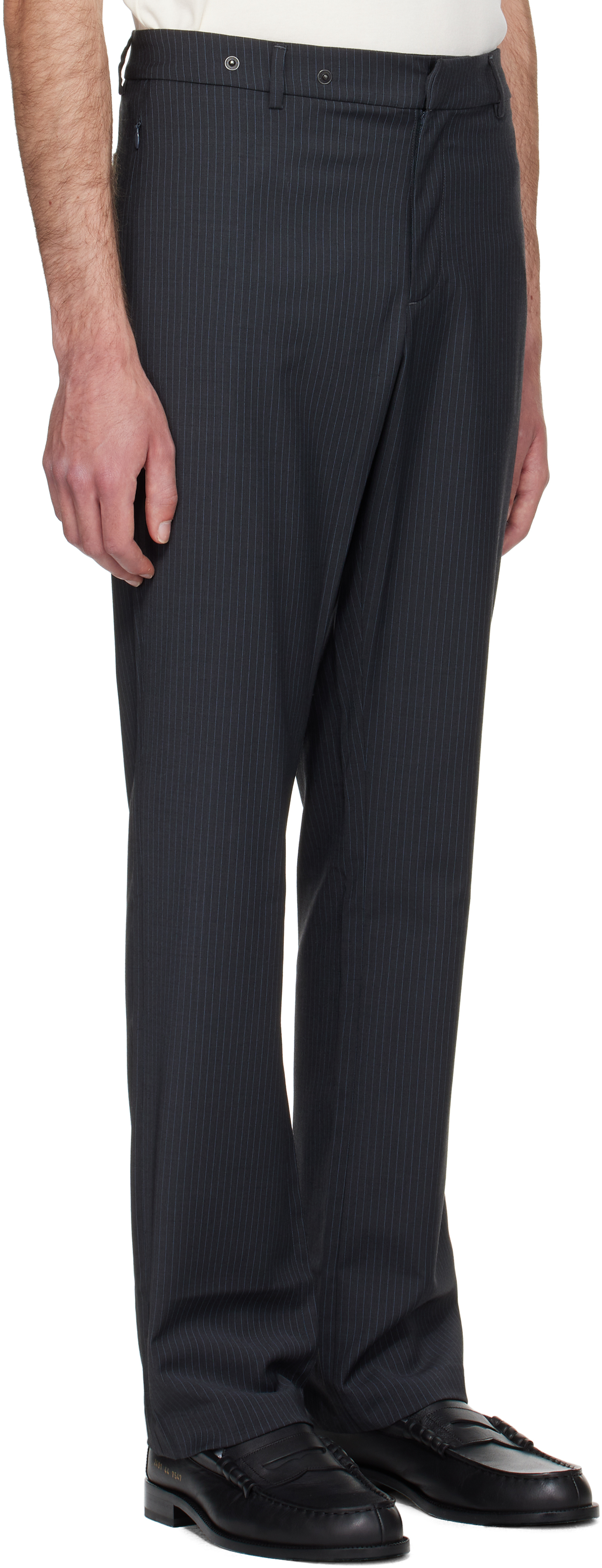 Gray Serge Straight-Leg Trousers