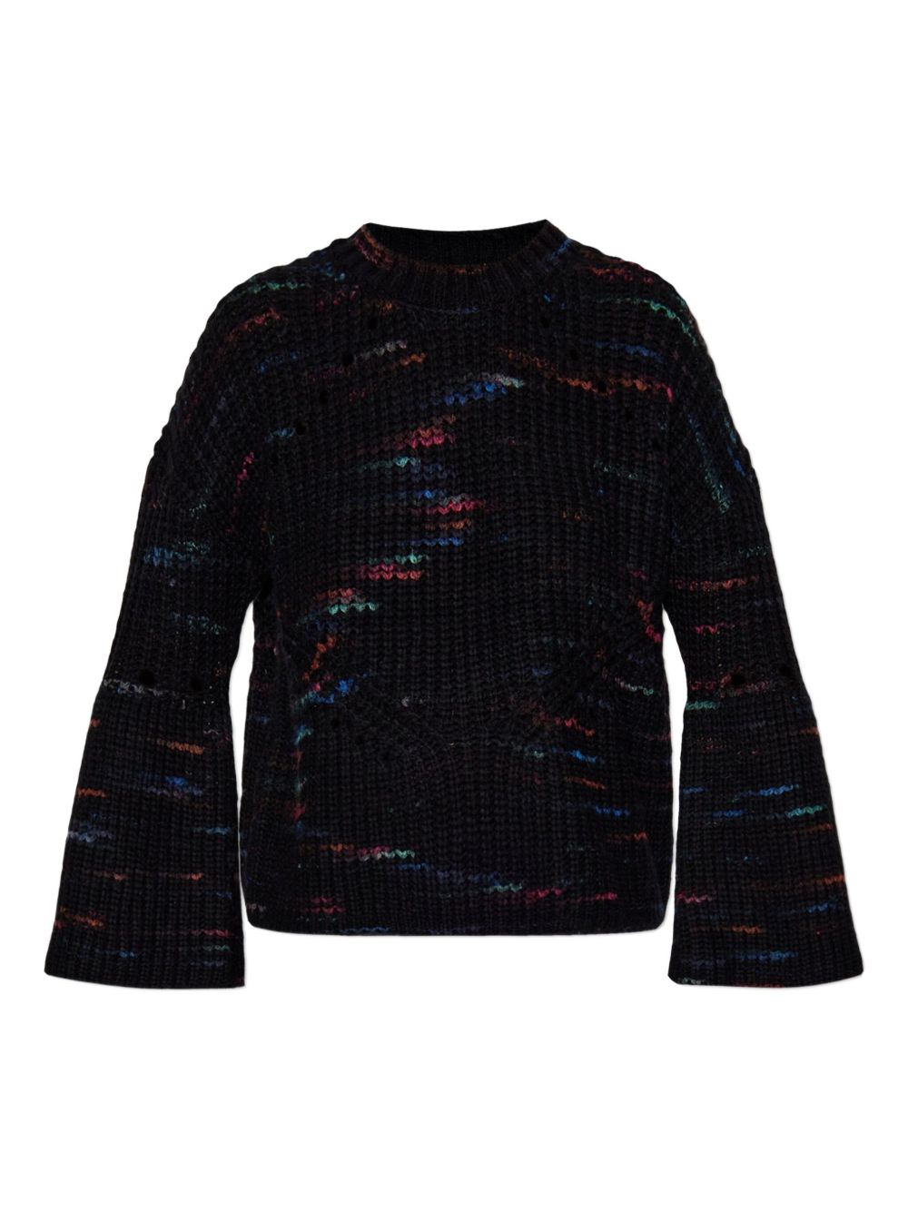 Textured mélange-effect sweater - Black