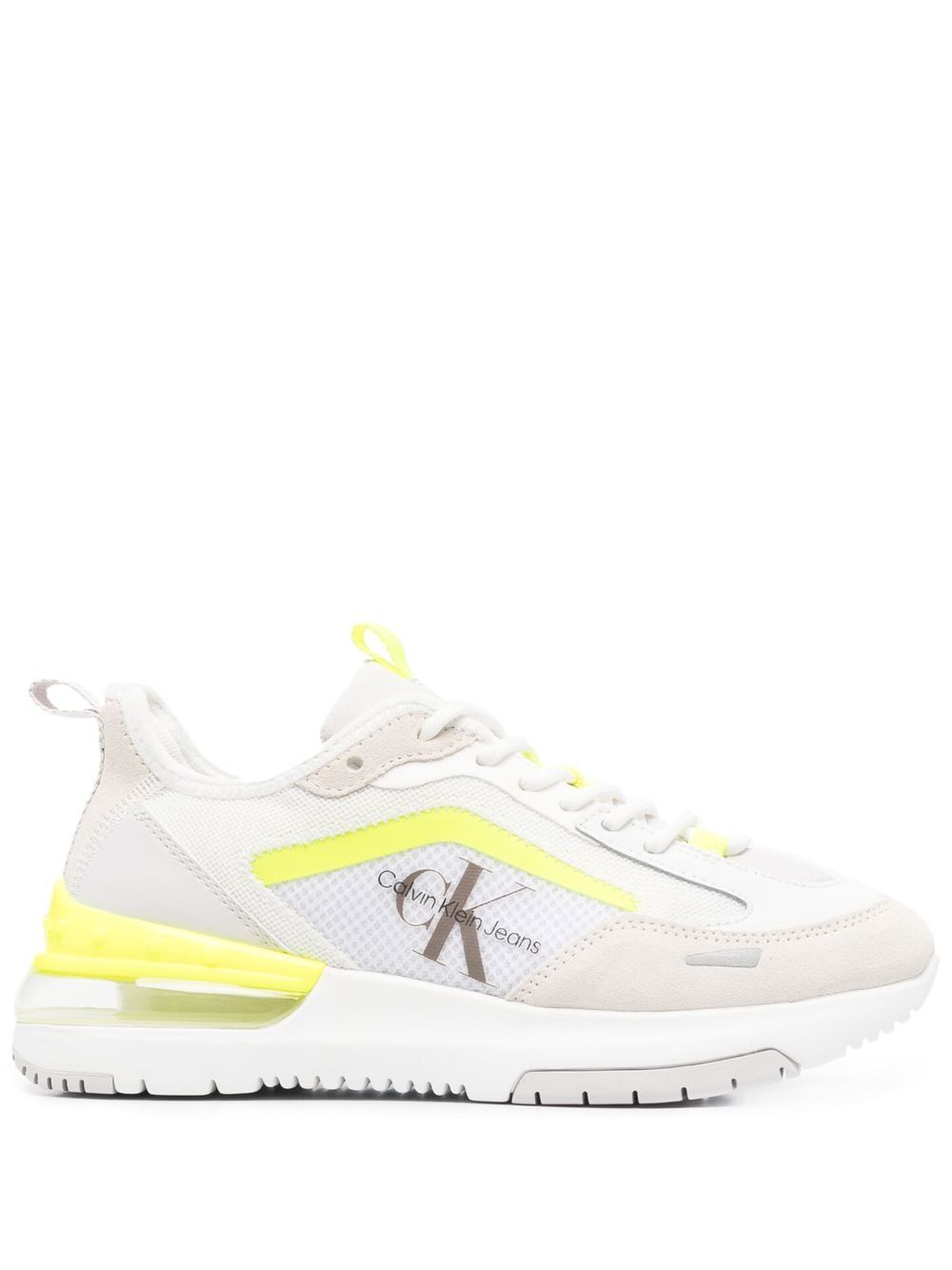 Logo-print panelled sneakers - White