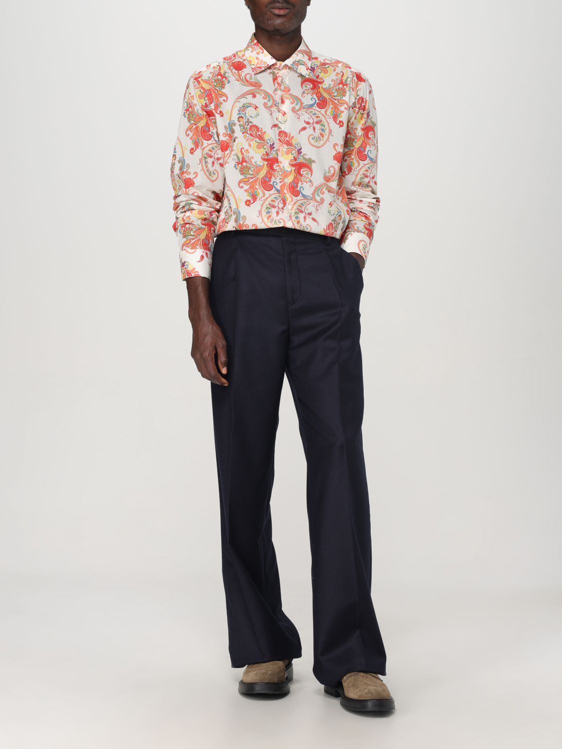 Paisley-print cotton shirt - Blue