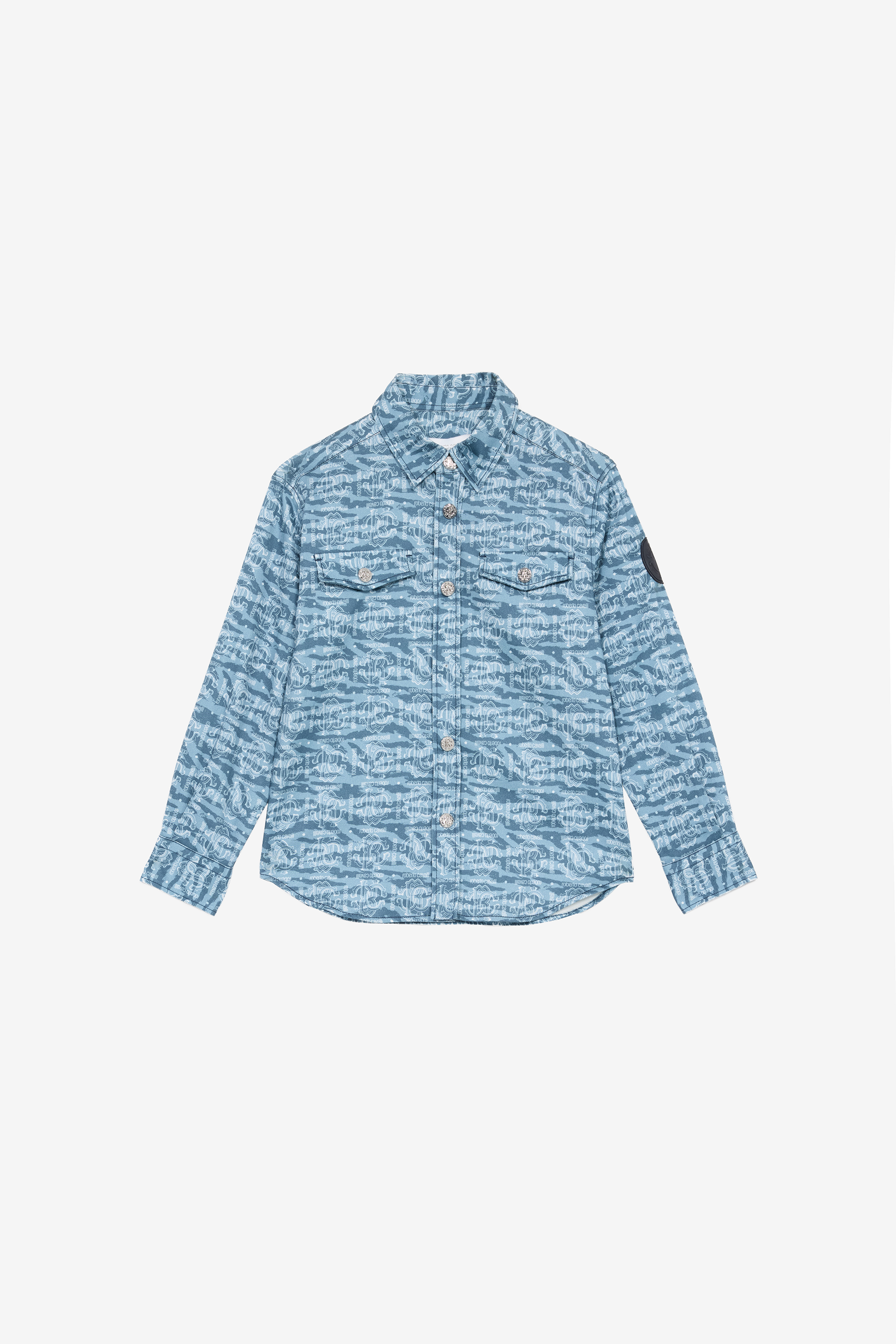 Shirt With Tiger Skin Print And Patch - Male Boys (4