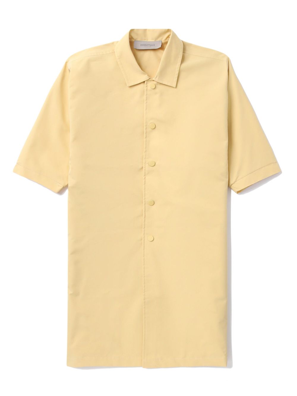 Logo-print short-sleeve coat - Yellow