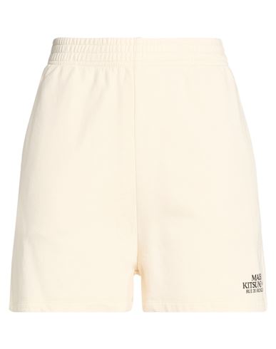 Maison Kitsuné Woman Shorts & Bermuda Shorts Ivory Size M Cotton