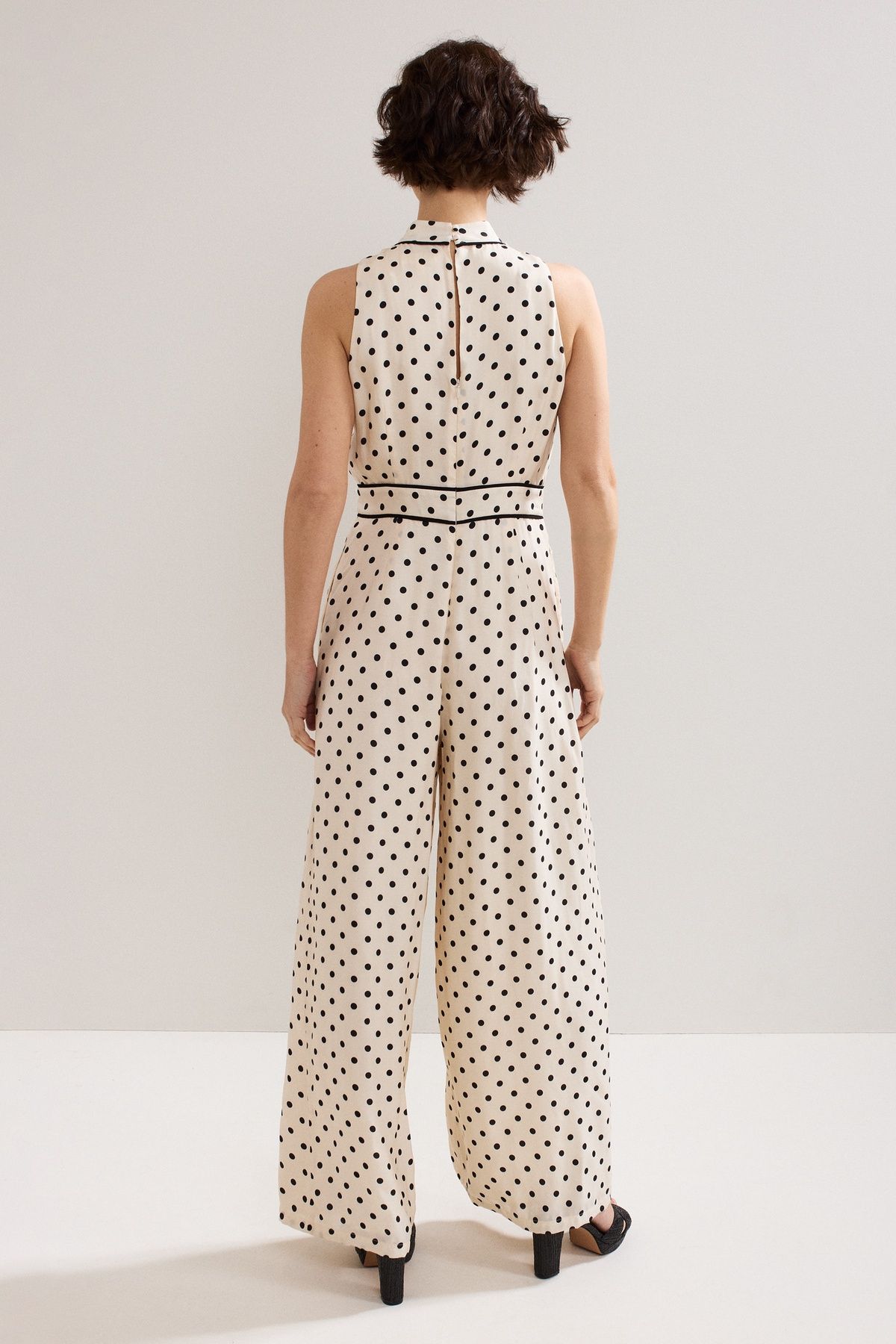 Phase Eight Women's Marilee High-Neck Pleated Front Jumpsuit in Warm White