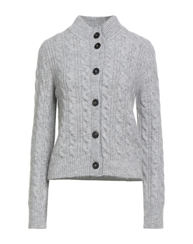 Woman Cardigan Grey Size 8 Virgin Wool, Alpaca wool, Textile fibers, Cashmere, Mohair wool