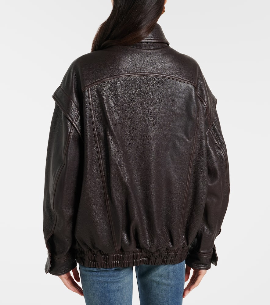 Micah leather bomber jacket