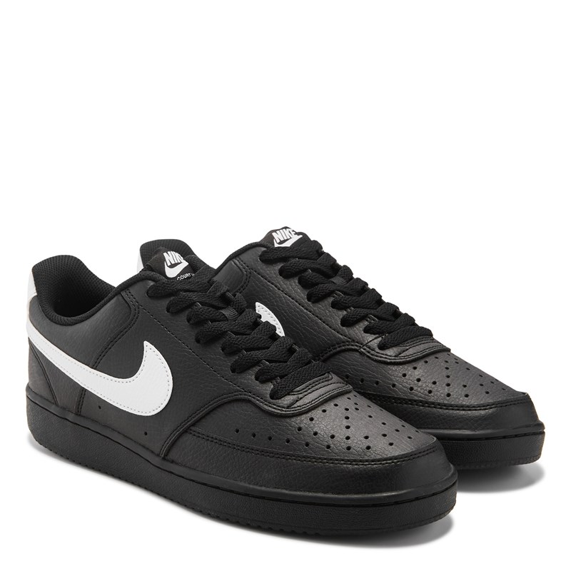 Men's Court Vision Low Sneakers (Black/White)