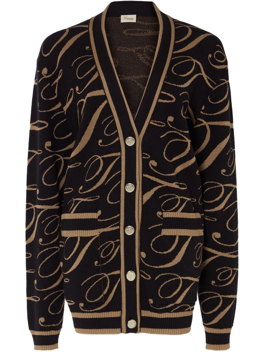 Temperley London T-logo Mania cardigan - Black