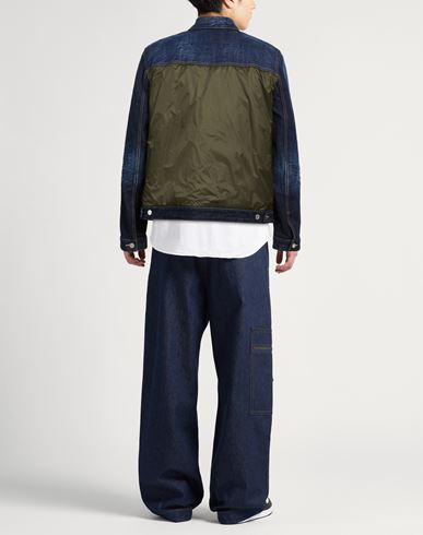 Man Denim outerwear Blue Size 36 Cotton, Elastane, Polyester