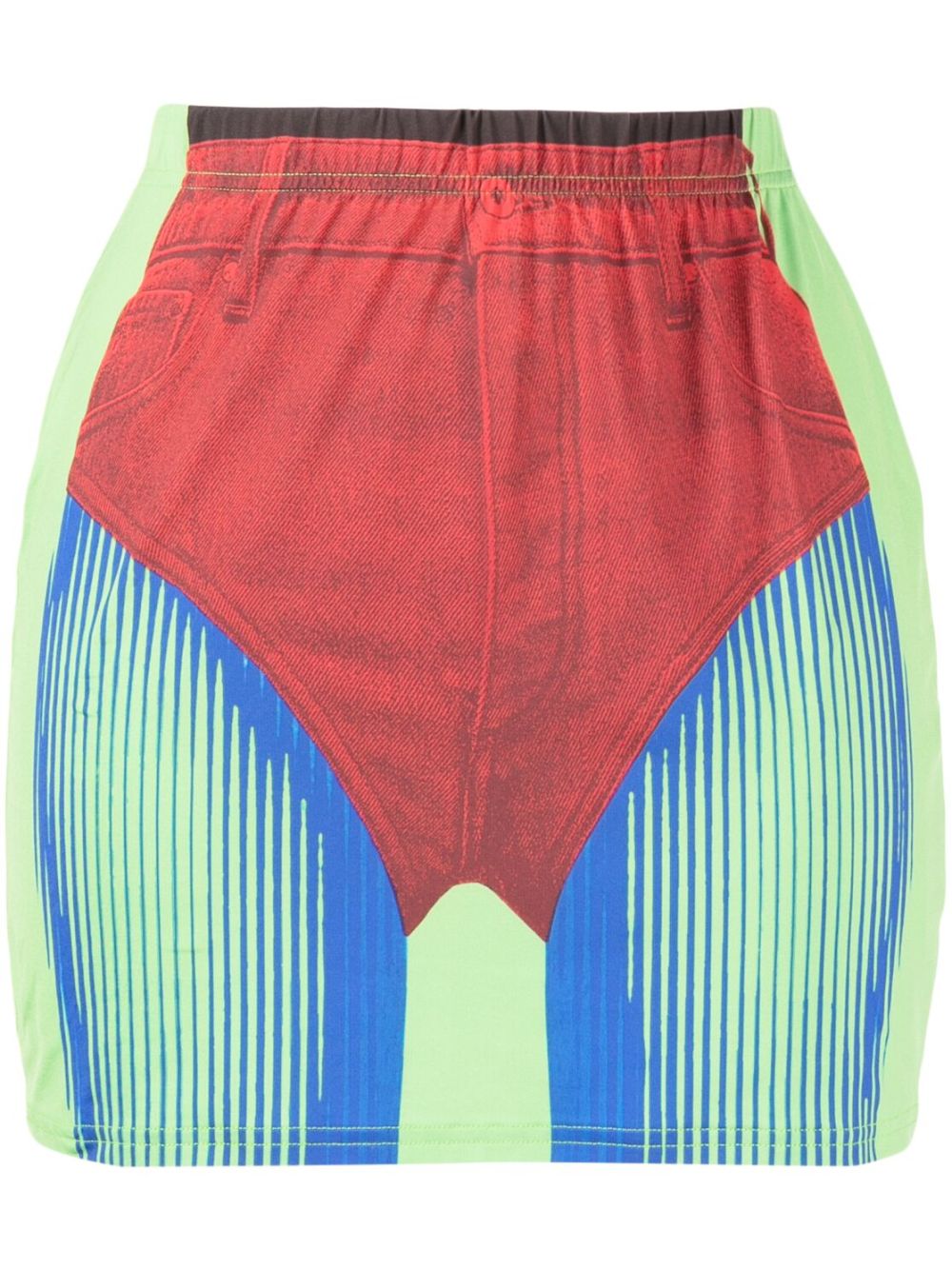 Janty trompe d'oeil-print miniskirt - Green