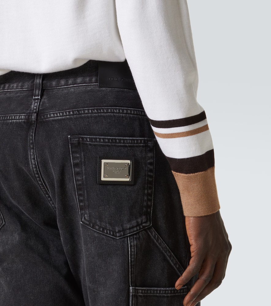 Mid-rise straight jeans