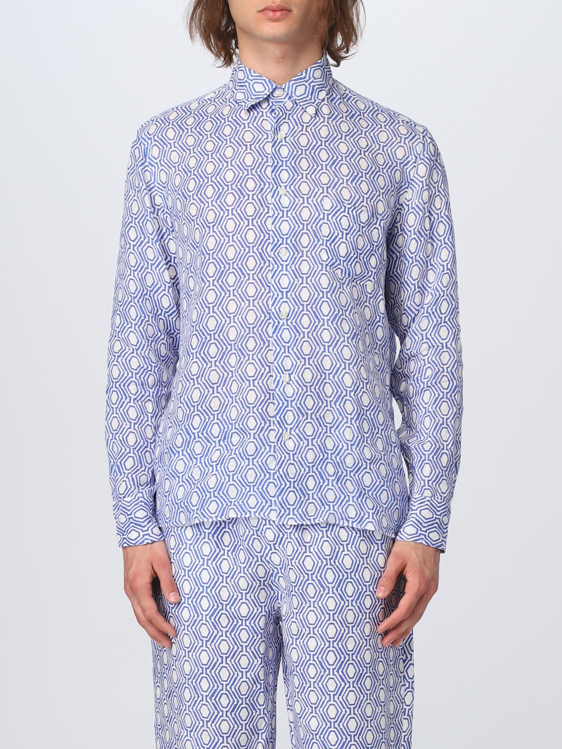 Shirt Men color Gnawed Blue