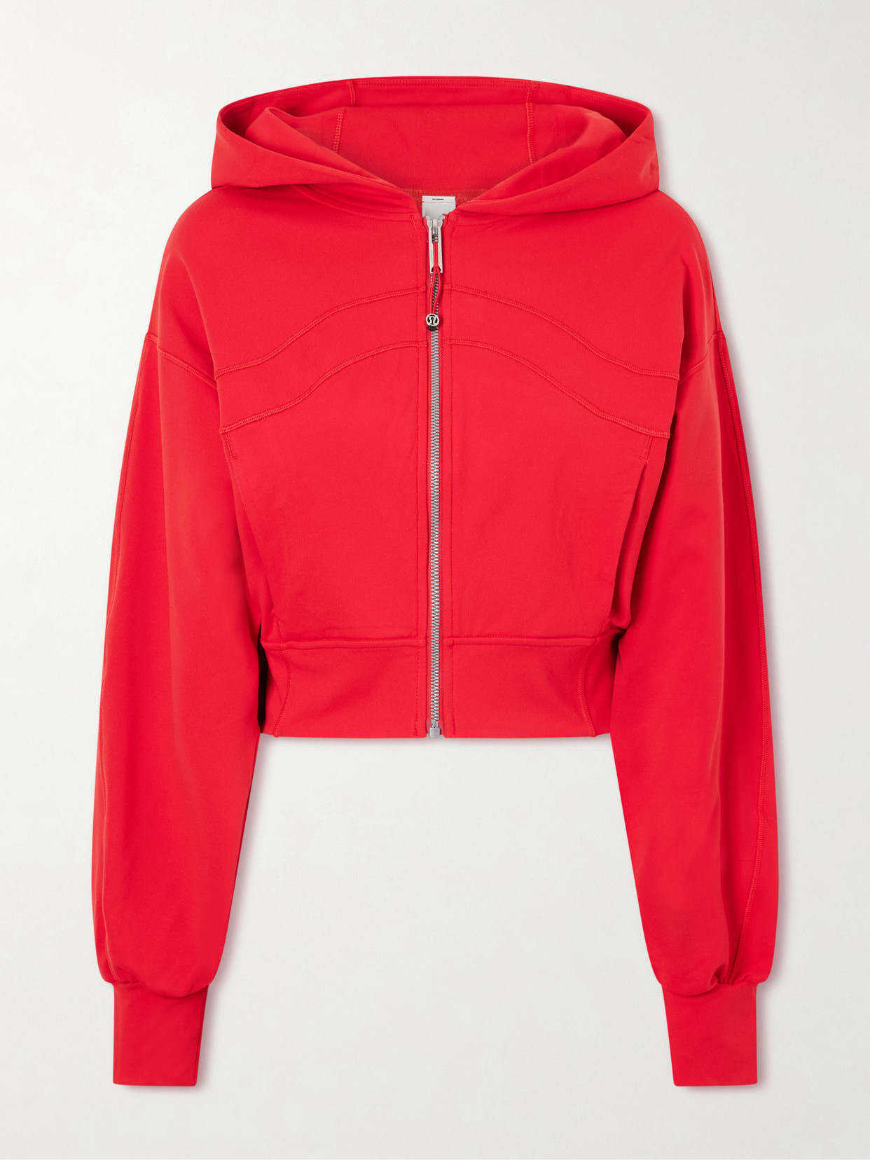Define Cropped Nulu Hooded Jacket - Red