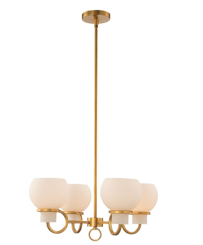 Kalco Ascher 4-Light Transitional Chandelier in Winter Brass - 513071WB