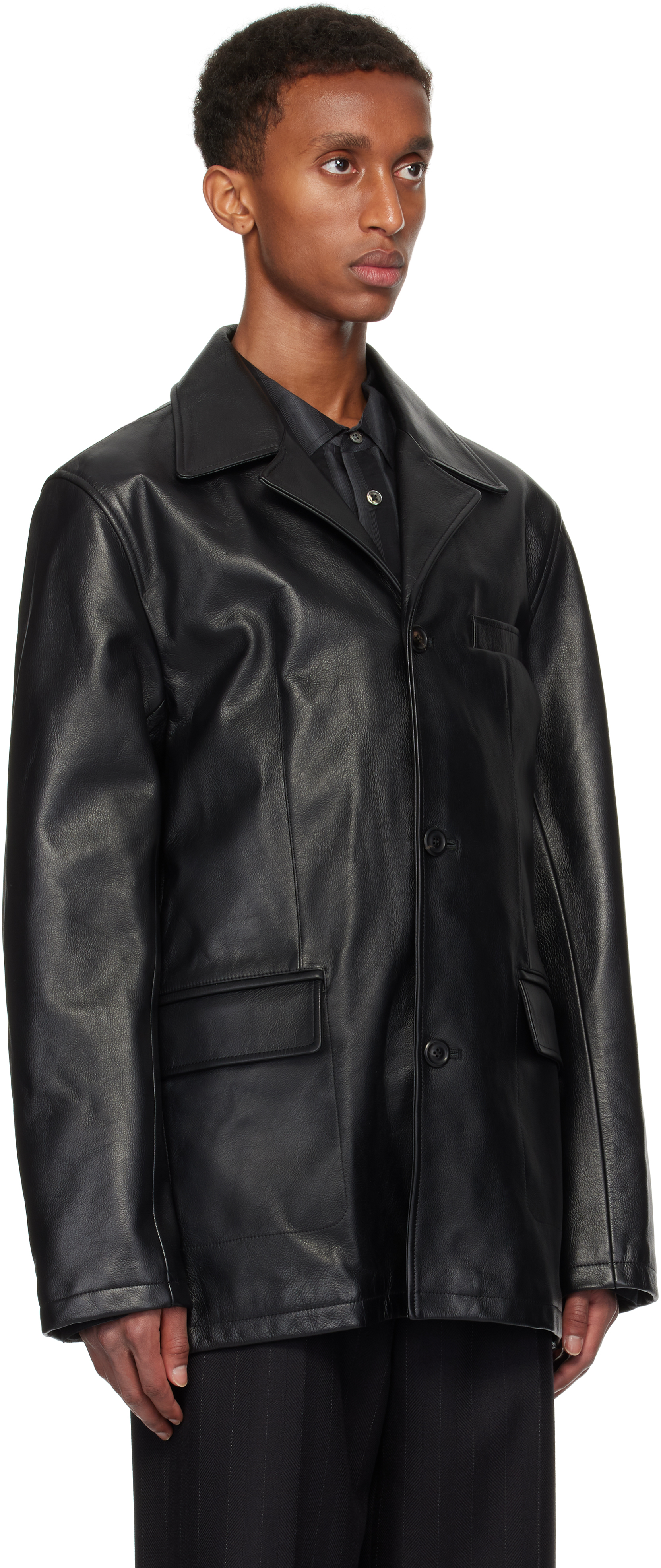 OUR LEGACY Black Alley Leather Jacket