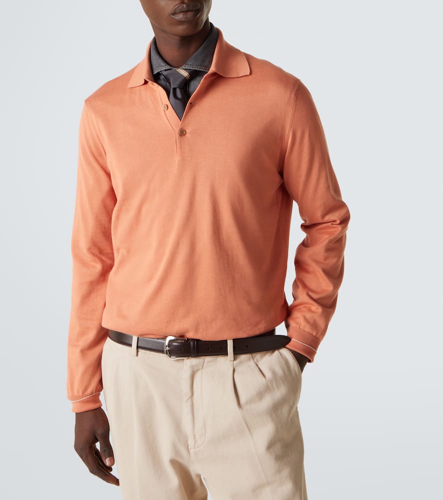Cotton polo sweater