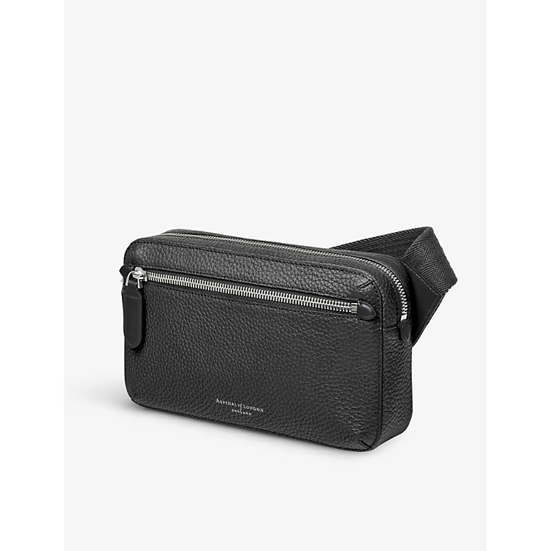 Mens Reporter East West Grained-Leather Messenger Bag