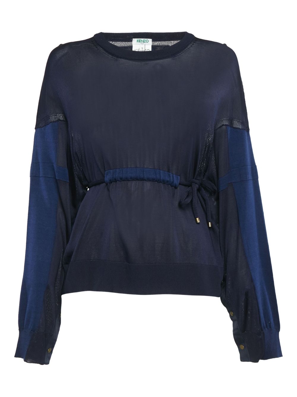 Drawstring sheer sweatshirt - Blue