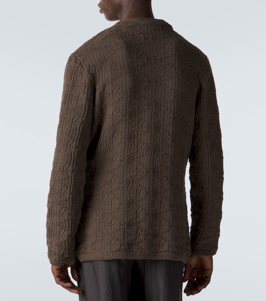 Ribbed-knit cotton-blend cardigan