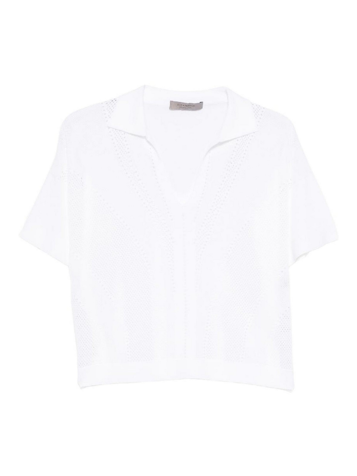 Polo Shirt In White In Knitwear