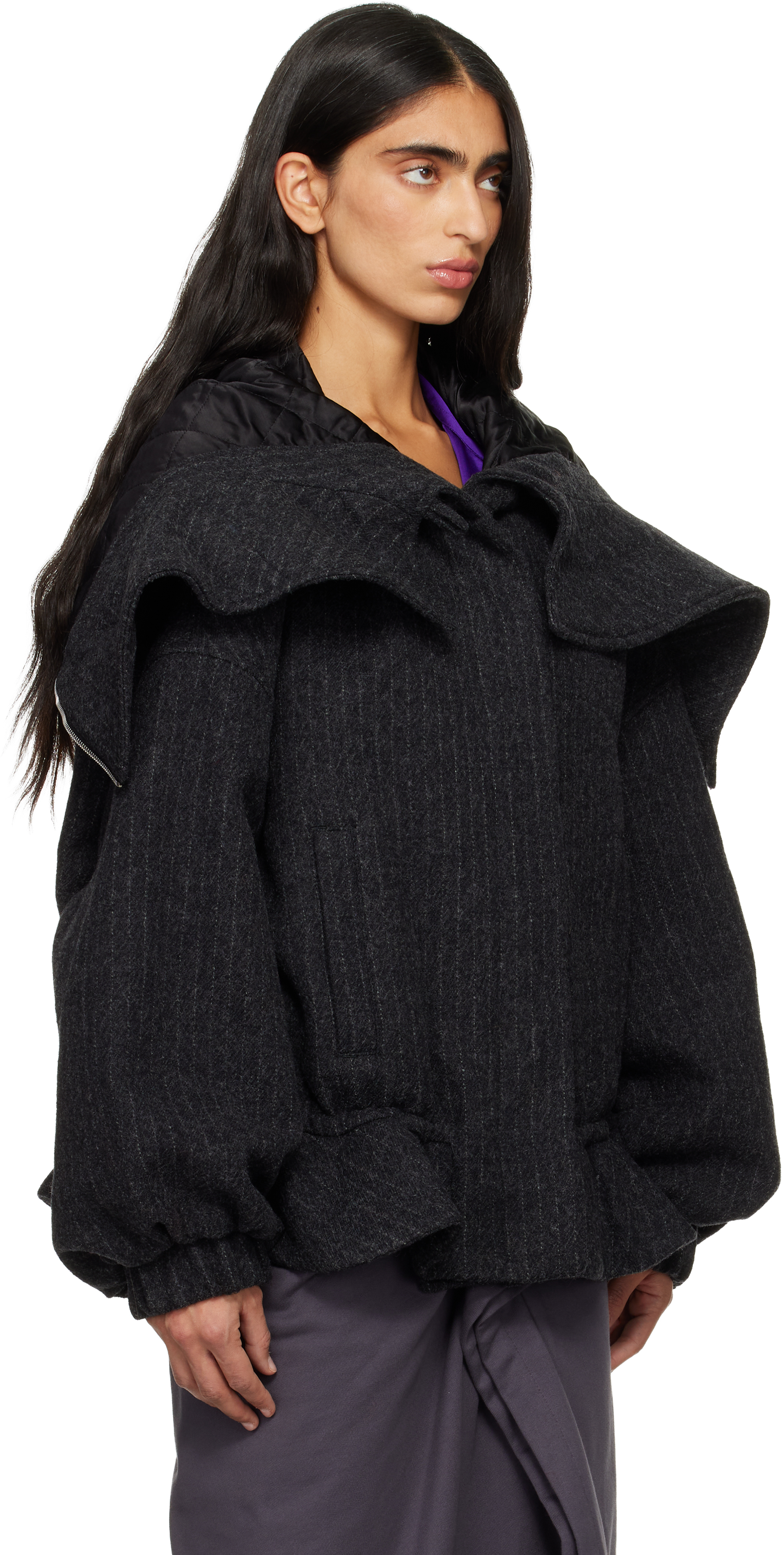 Gray Wool Melton Jacket