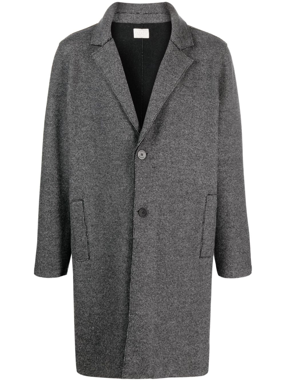 Single-breasted cashmere coat - Black