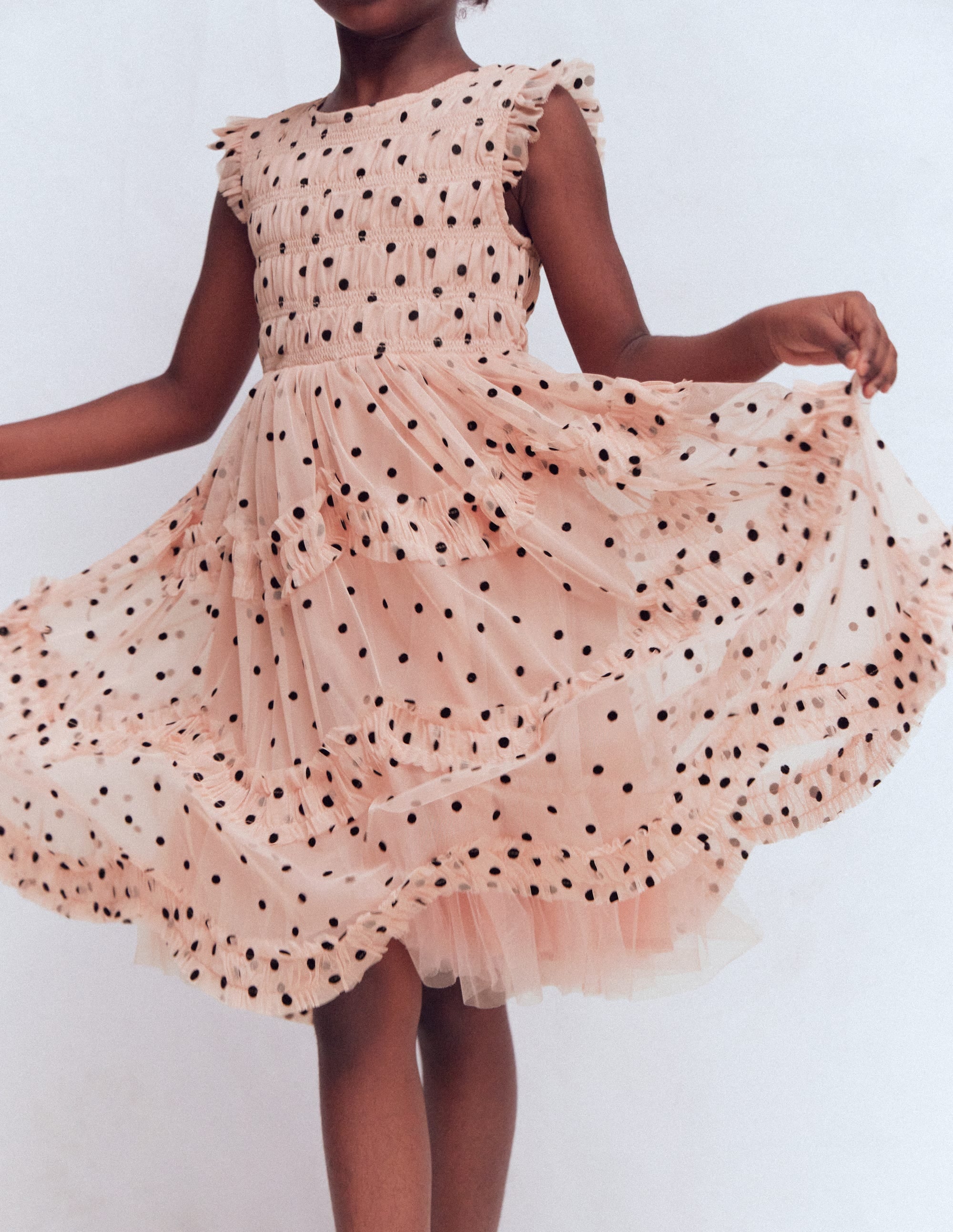 Girls Tulle Ruffle Occasion Dress in Pink | Size 2-3 Years