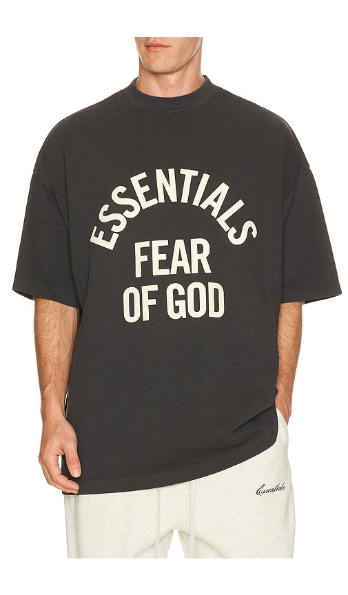 Fear of God ESSENTIALS Campus 90's Short Sleeve Tee in Faded Black - Black. M also in L, S, XL/1X, XS, XXL/2X, XXXL/3X