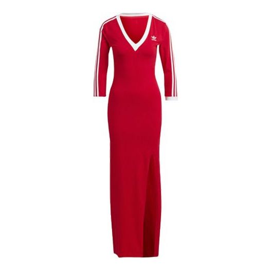 (WMNS) originals Adicolor Classics 3-Stripes Maxi Dress Asia Sizing 'Red'