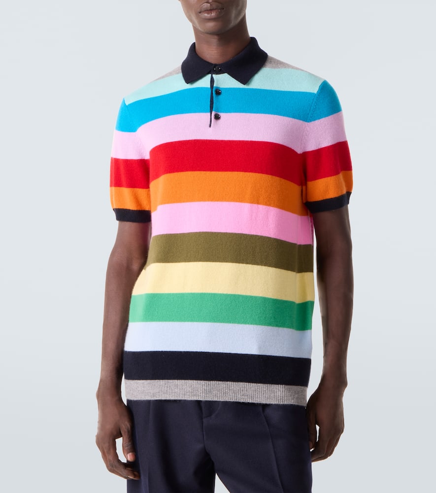Striped cashmere polo sweater