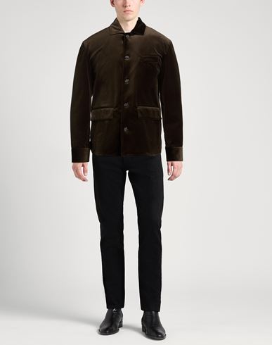 Man Jacket Dark green Size 36 Cotton, Elastane