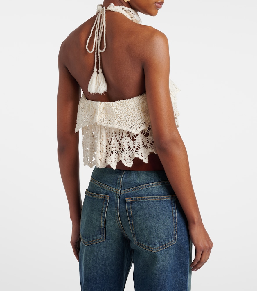 Dunvel crochet halterneck crop top