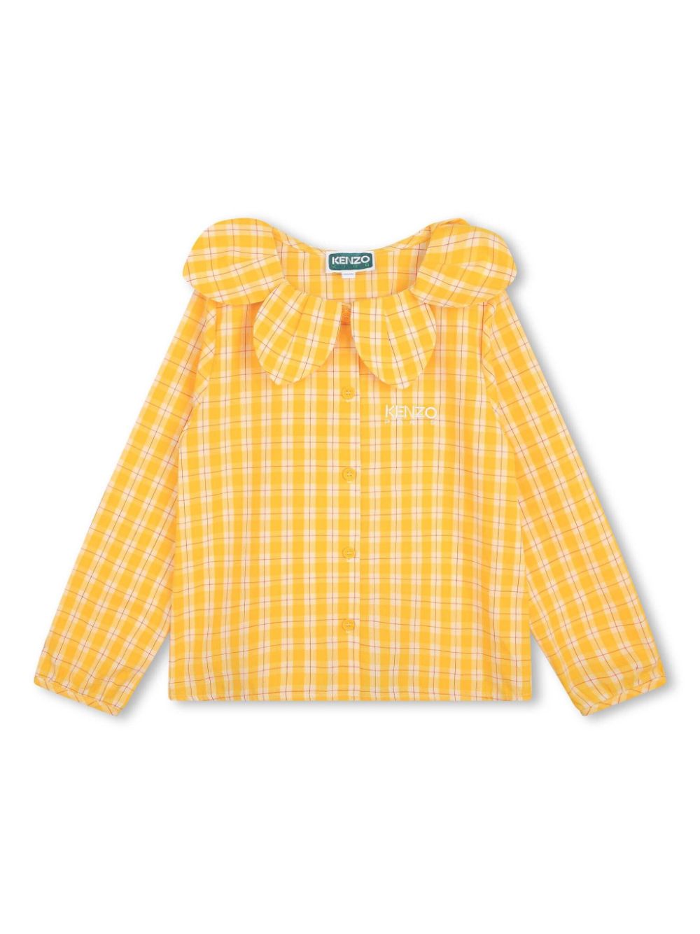 Logo-embroidered check-pattern shirt - Yellow