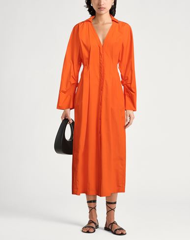 Woman Maxi dress Orange Size 4 Cotton