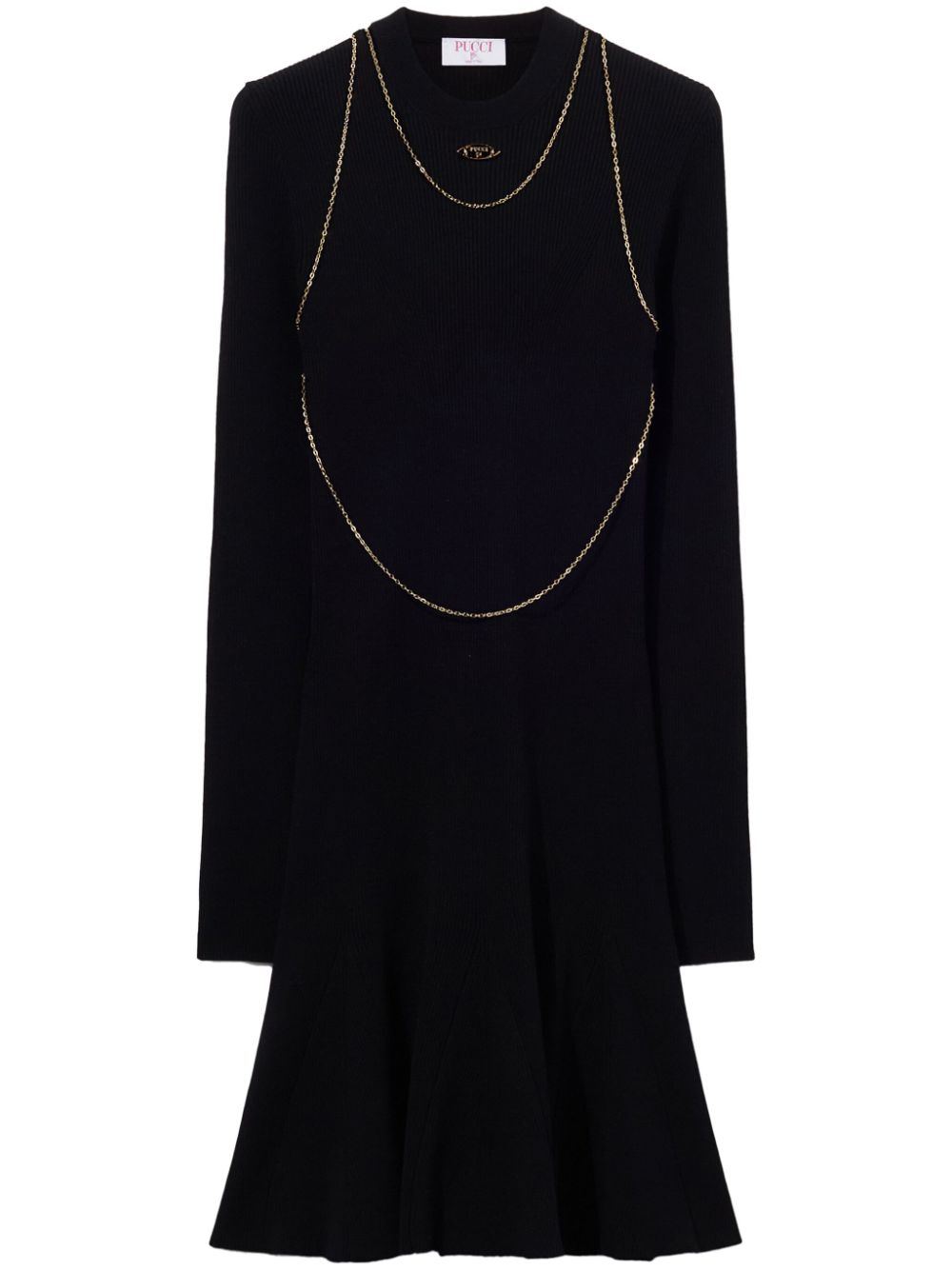 pucci black dress Vintage Emilio Pucci Black Gown | Runway Piece With Pin Design and Open  Back Slit