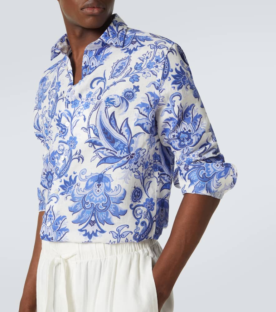 Roma printed linen shirt