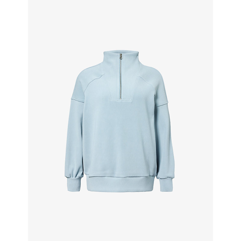 Womens Ashley Blue Rhea Relaxed-fit Cotton-blend Sweatshirt 