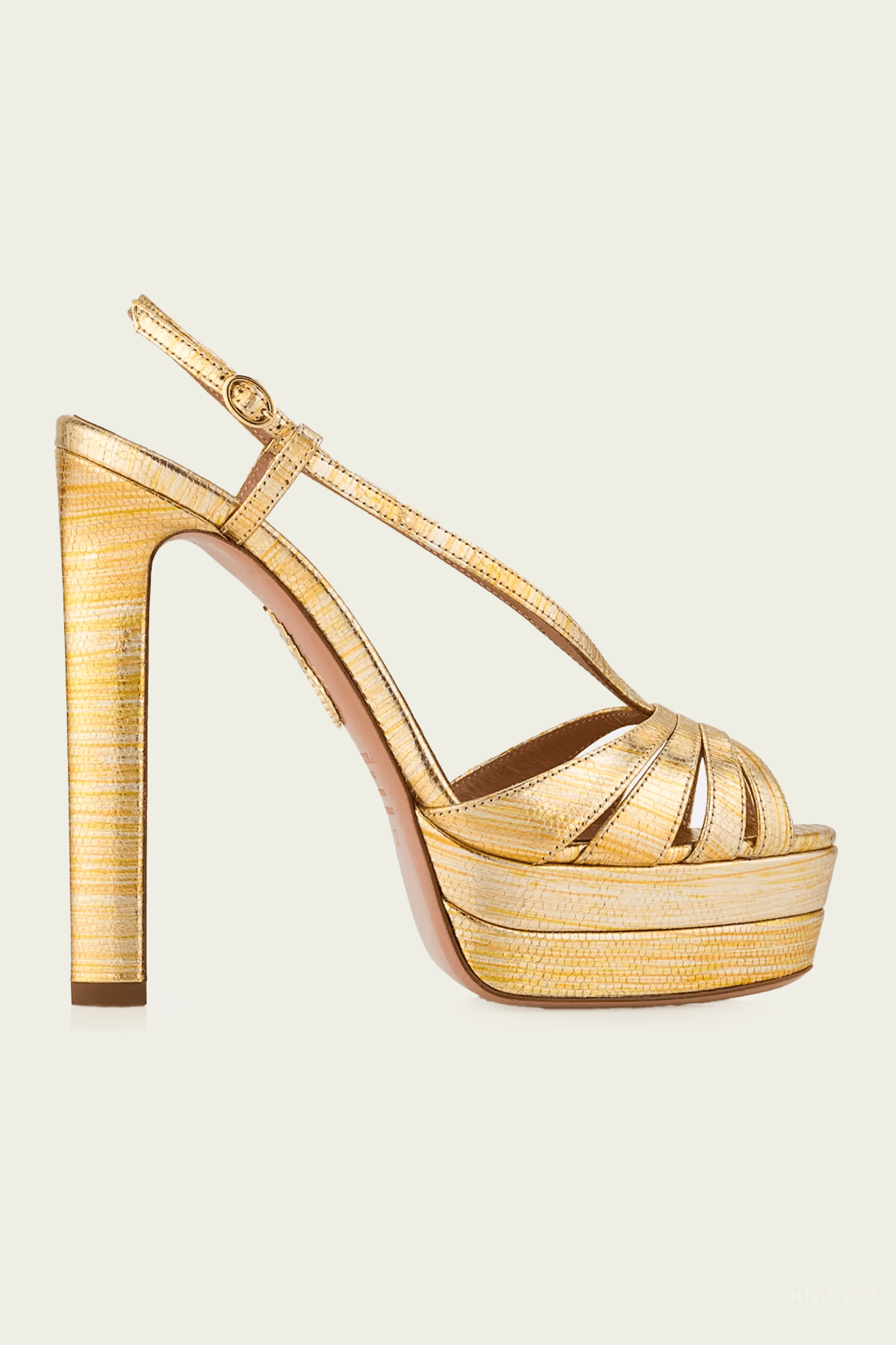 Aimee Sandal Plateau 130 in Multi Gold