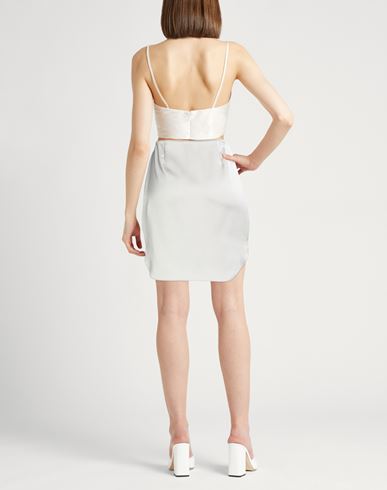 Woman Mini skirt Grey Size S Polyester