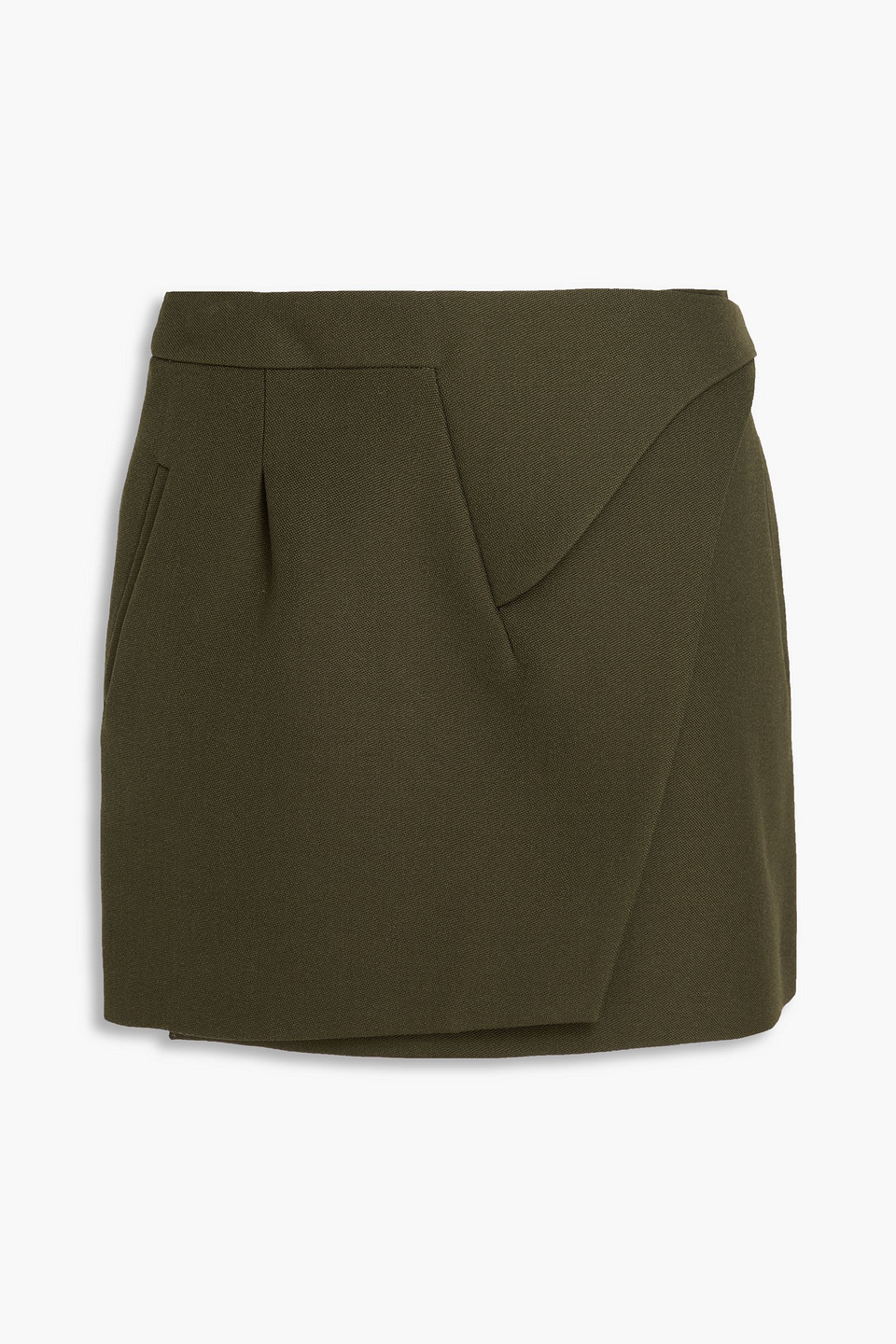 Grain de poudre wool mini wrap skirt - Green - L
