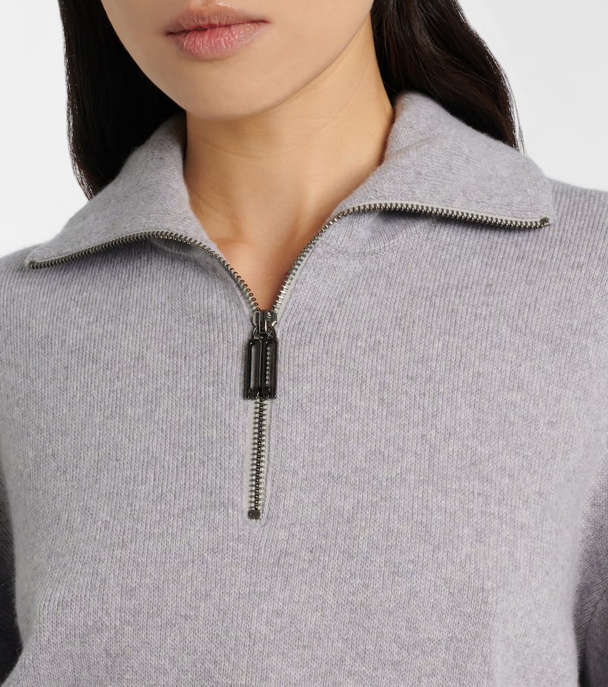 Wool and cashmere half-zip sweater