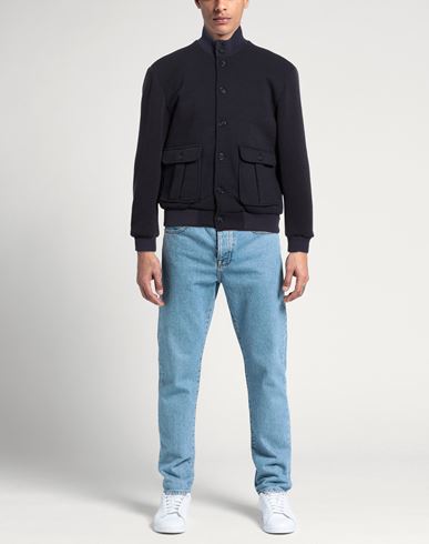 Man Jacket Navy Size 36 Cotton, Polyester