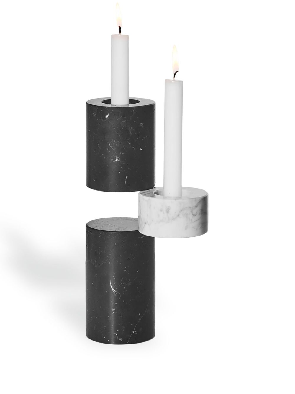 Slide geometric-body candleholder - White