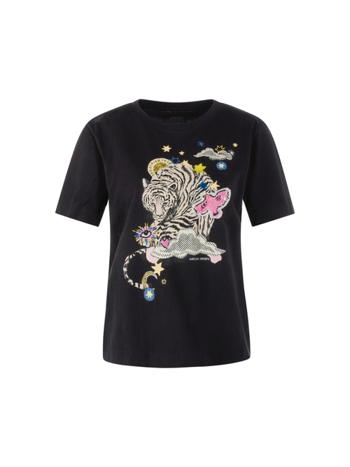 Marc Cain T-shirt with appliqués, black, 34 N