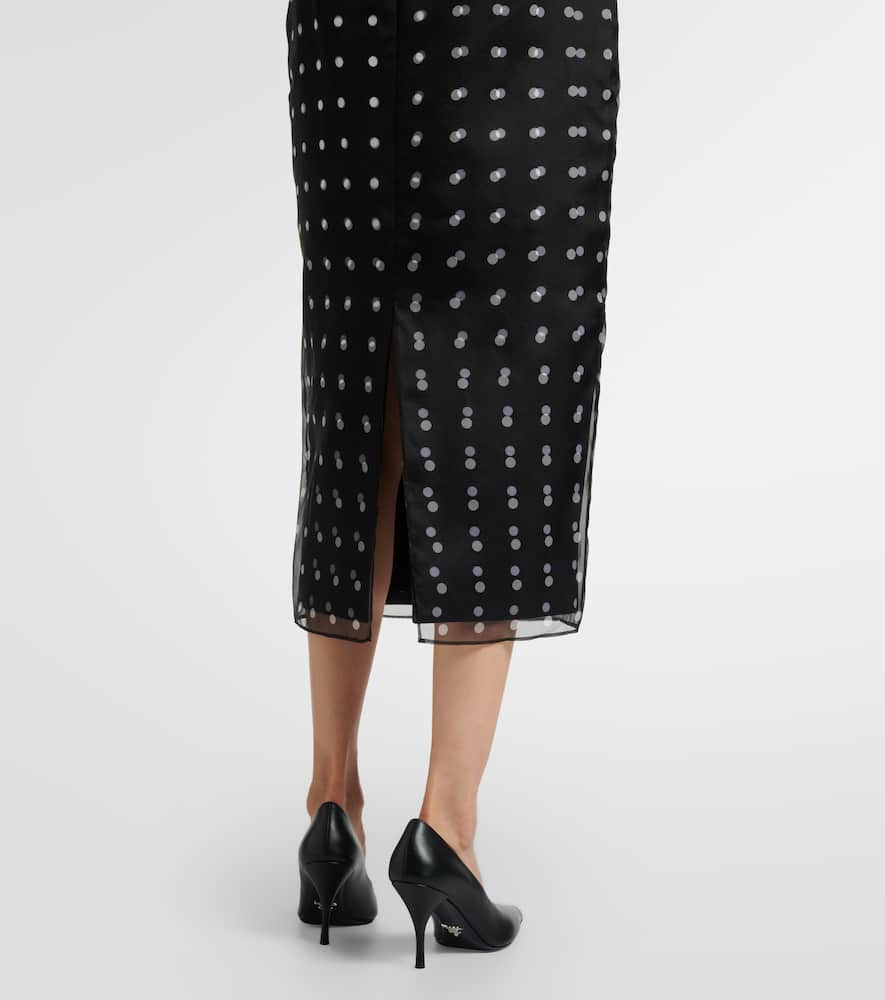 Bethan polka-dot silk taffeta pencil skirt