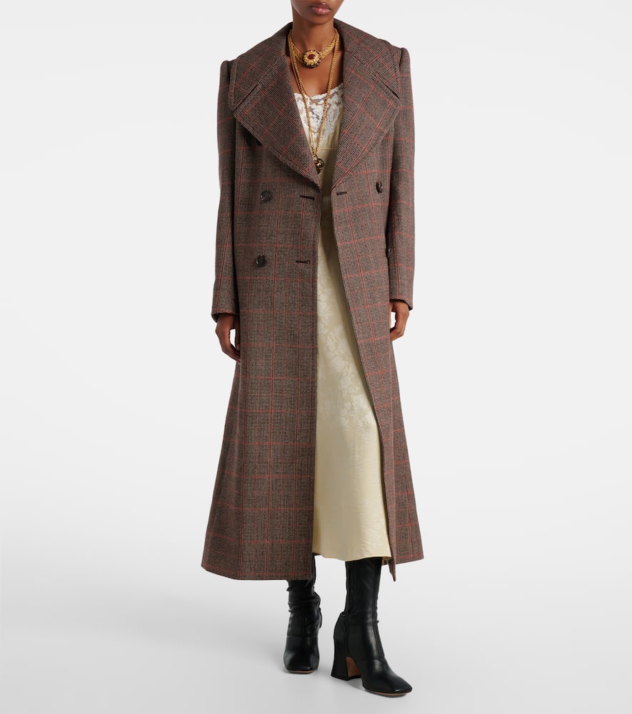 Chloé Checked double-breasted virgin wool coat