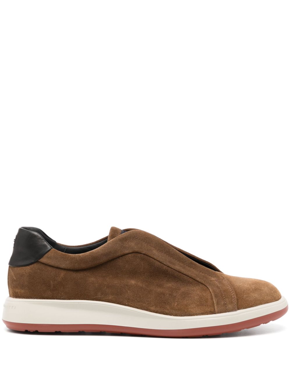 Suede low top trainer - Brown