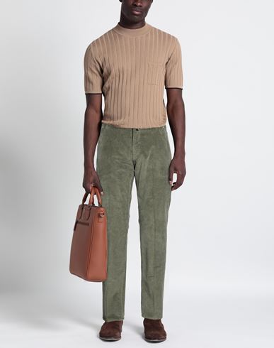 Man Pants Military green Size 34 Cotton, Elastane