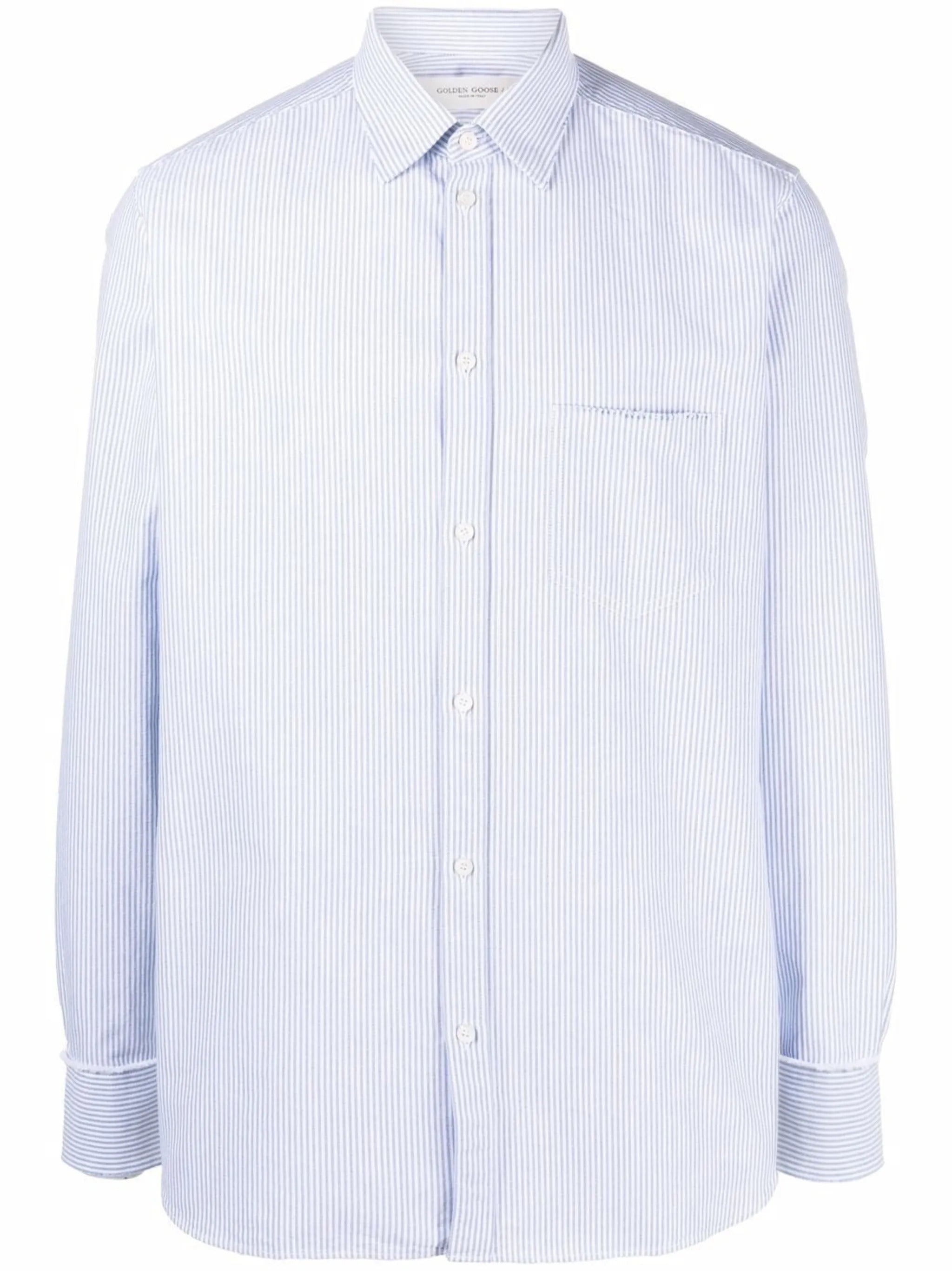 Striped Button-Front Shirt with Double Gold Star Detail